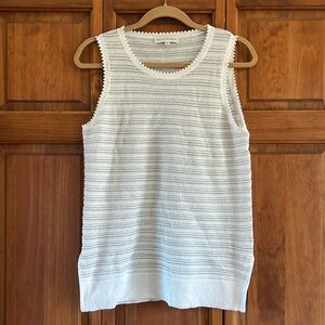 White + Warren Textured Knit Tank Top - White